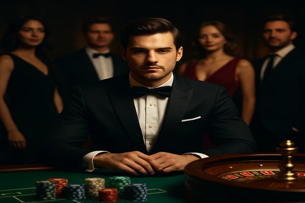 নিয়ন আলোয় সজ্জিত আধুনিক গেমিং প্ল্যাটফর্মের পরিবেশে রুচিসম্পন্ন উপস্থাপনা